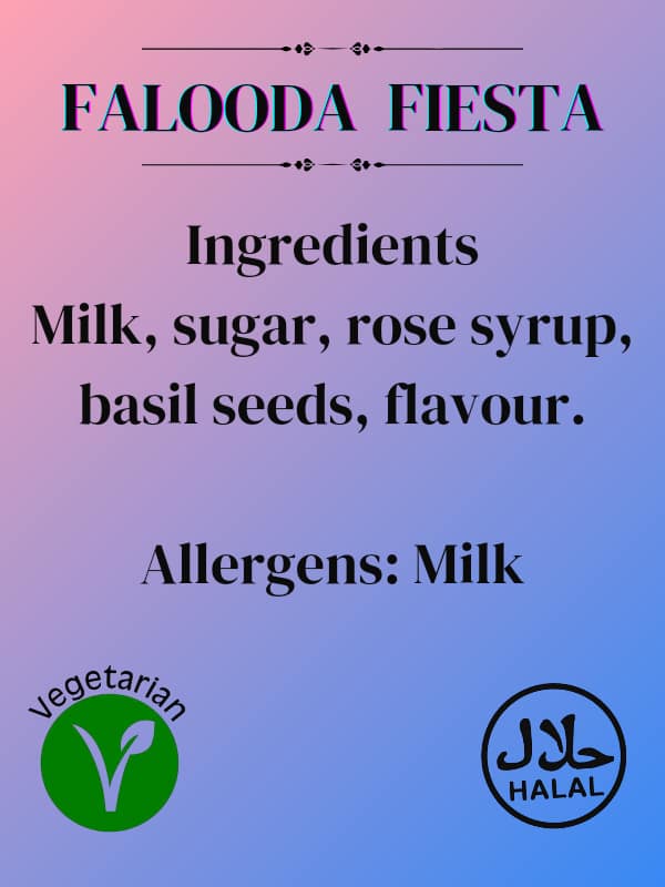 rose syrup falooda Kulfi