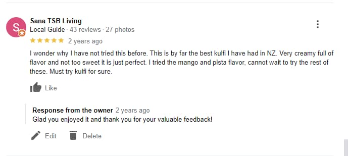 Handmade Kulfi In New Zealand Google My Business Review 4